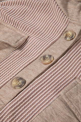 Thermal Button Hoodie - Taupe