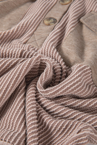 Thermal Button Hoodie - Taupe