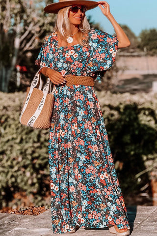 Enchanted Evening Floral Dress - Navy