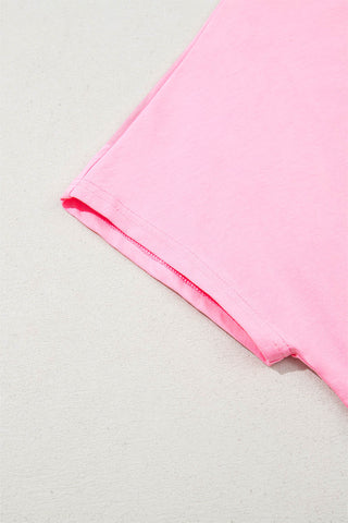 Cotton Candy Henley Top - Periwinkle and Pink