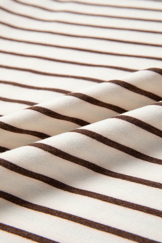 Sleeveless Striped Top - Brown