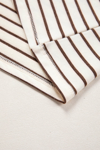 Sleeveless Striped Top - Brown