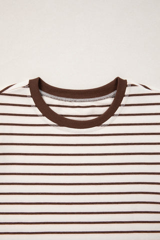 Sleeveless Striped Top - Brown