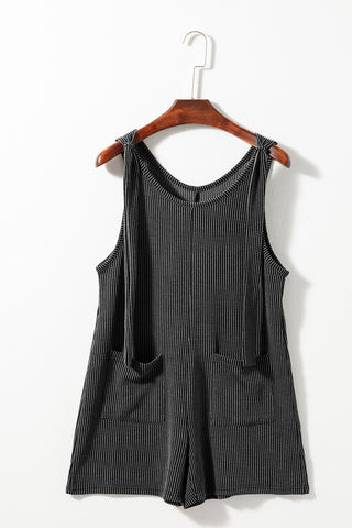 Ribbed Romper - Charcoal