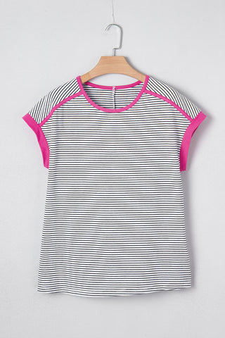 A Hint of Pink Striped Top