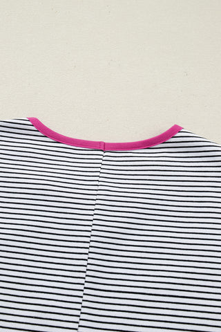 A Hint of Pink Striped Top