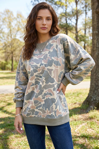 Camo Crew Neck Sweatshirt