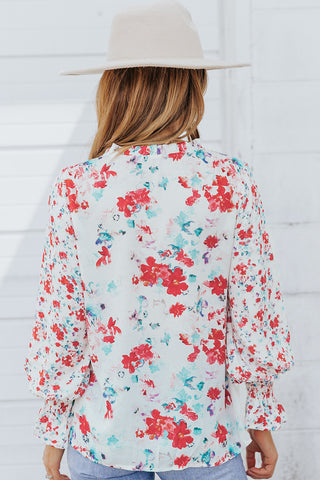 Floral Blouse - Red Floral