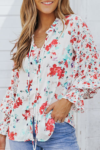 Floral Blouse - Red Floral
