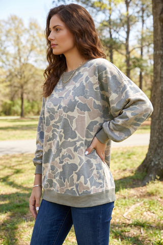 Camo Crew Neck Sweatshirt