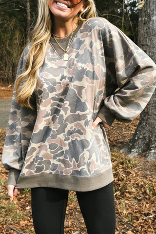 Camo Crew Neck Sweatshirt