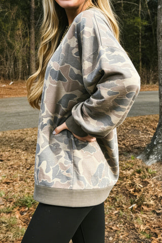 Camo Crew Neck Sweatshirt