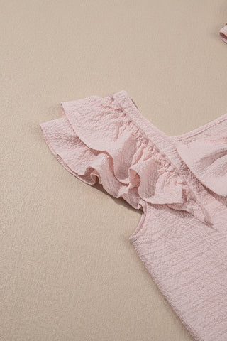 Bow Back Flutter Sleeve Top - Pink