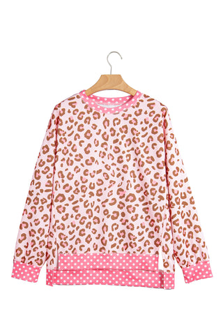 Leopard and Polka Dot Top - Pink