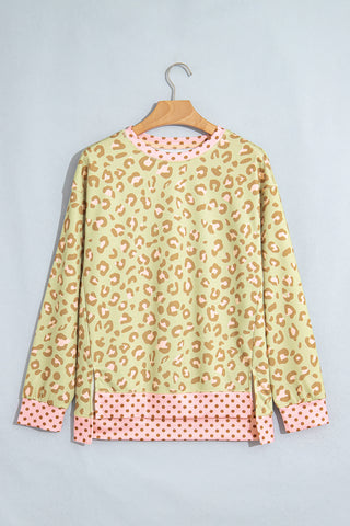 Leopard and Polka Dot Top - Green
