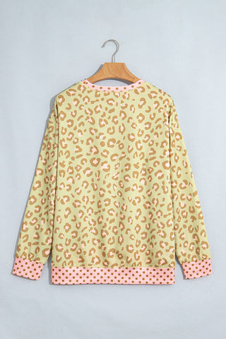 Leopard and Polka Dot Top - Green