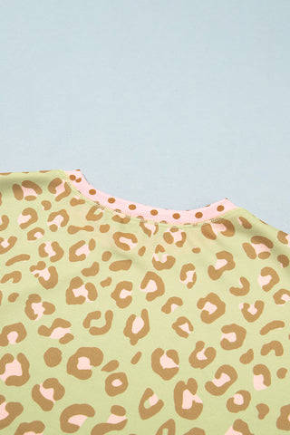 Leopard and Polka Dot Top - Green