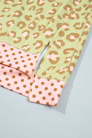 Leopard and Polka Dot Top - Green