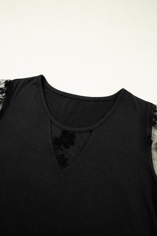 Mesh Detail Black Top