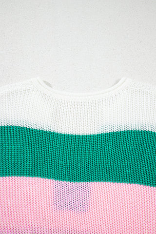V-Neck Sweater Top - Green