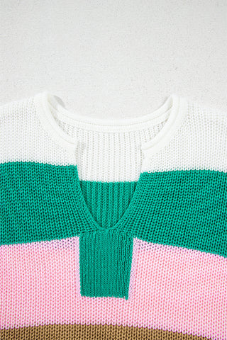 V-Neck Sweater Top - Green
