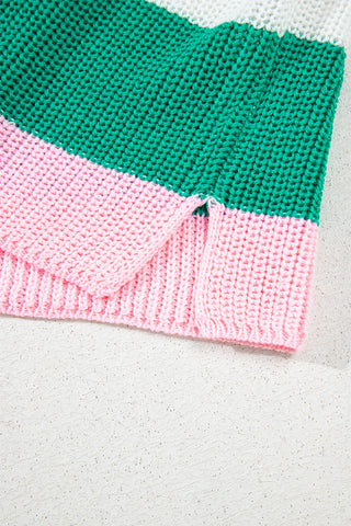 V-Neck Sweater Top - Green