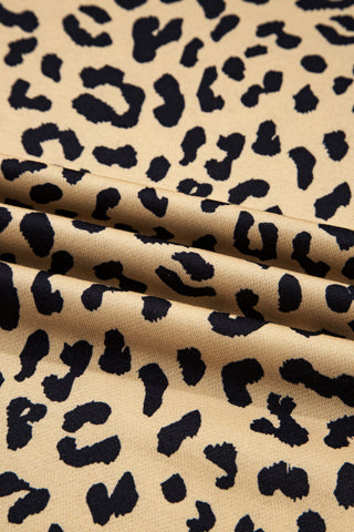 Leopard Striped Sleeve Sweatshirt - Lavender