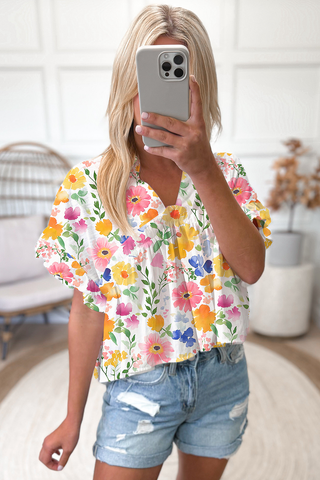 Retro Floral Top