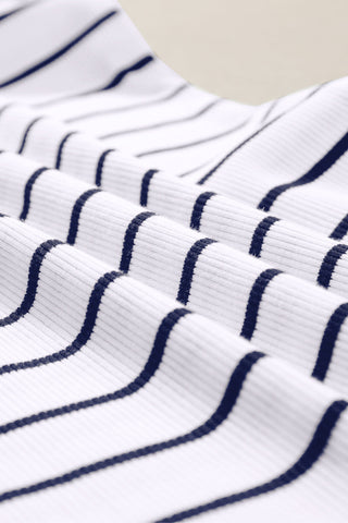 Striped Bodycon Dress - White