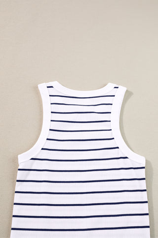 Striped Bodycon Dress - White