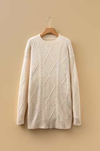 Fall Sweater Dress - Cream