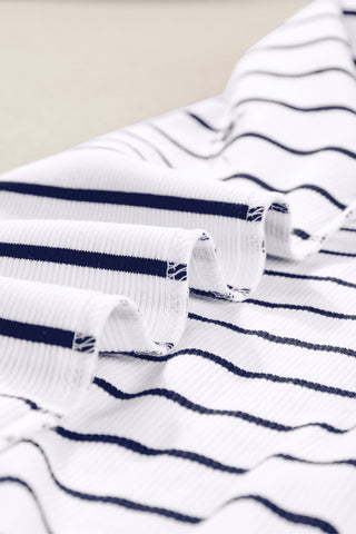 Striped Bodycon Dress - White