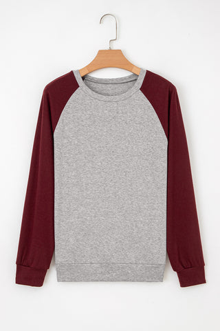 Baseball Tee - Gray and Burgundy