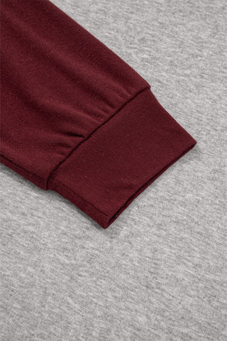 Baseball Tee - Gray and Burgundy