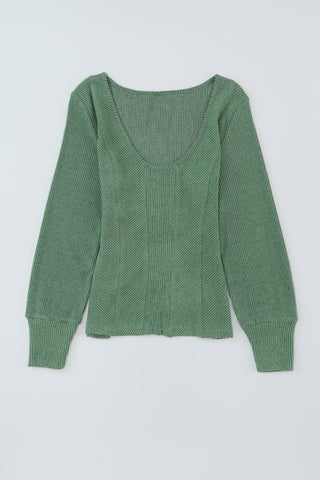 Herringbone Style Top - Green