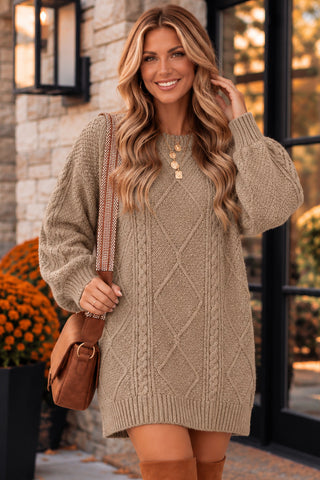 Fall Sweater Dress - Taupe
