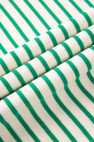 Candy Striped Flutter Sleeve Top - Green