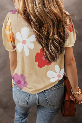 Daisy Short Sleeve Top - Beige