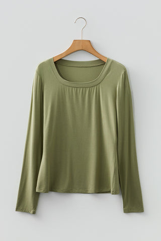 Boat Neck Basic Top - Green
