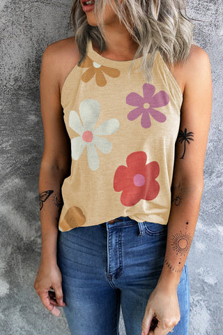Daisy Sleeveless Top - Khaki