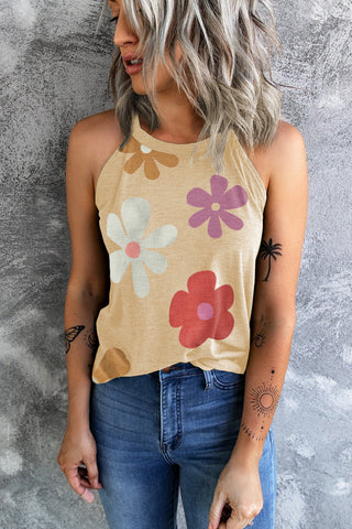 Daisy Sleeveless Top - Khaki
