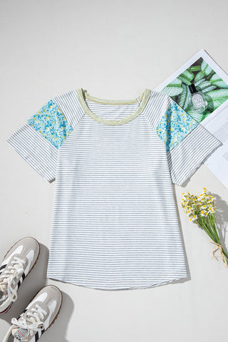 A Touch of Floral Striped Top
