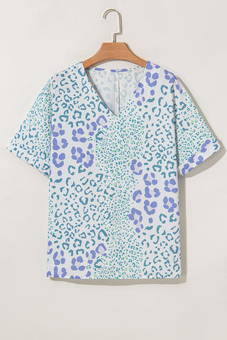 Shades of Blue Leopard Print Top