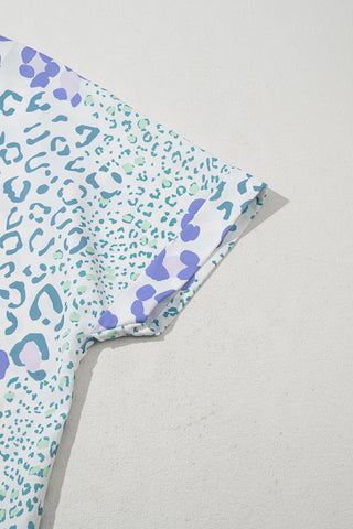 Shades of Blue Leopard Print Top