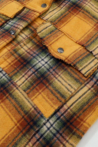 Frayed Flannel Jacket - Orange