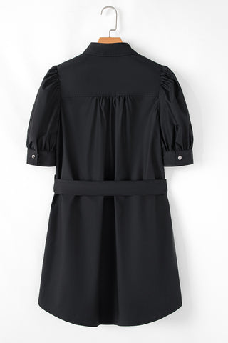 Classic Belted Dress - Black