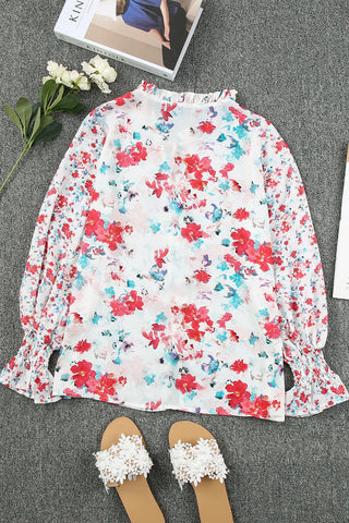 Floral Blouse - Red Floral
