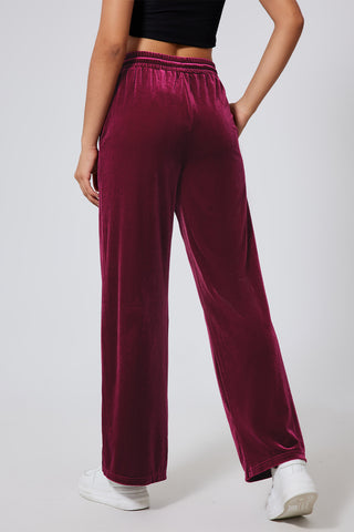 Velour Pants - Burgundy