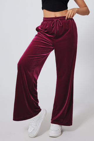 Velour Pants - Burgundy