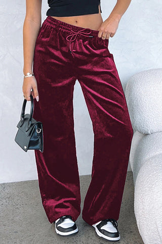 Velour Pants - Burgundy
